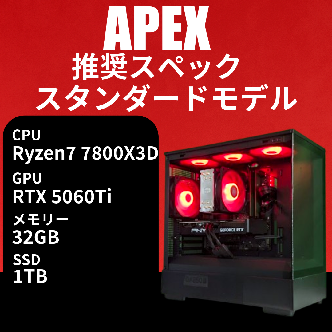 Ryzen 7 7800X3D・RTX5060Ti 搭載