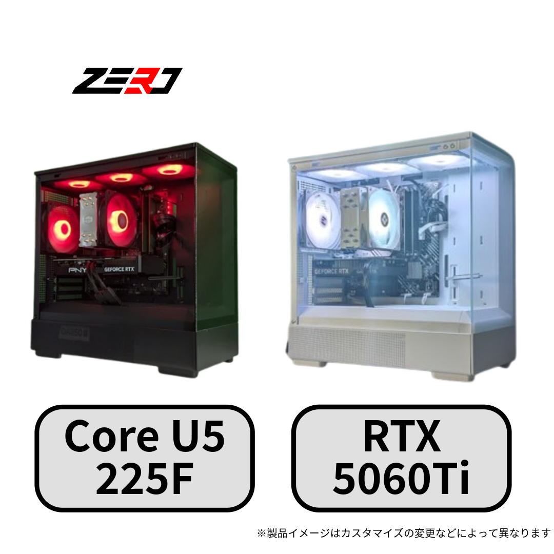 Core Ultra5 225F・RTX5060Ti 搭載